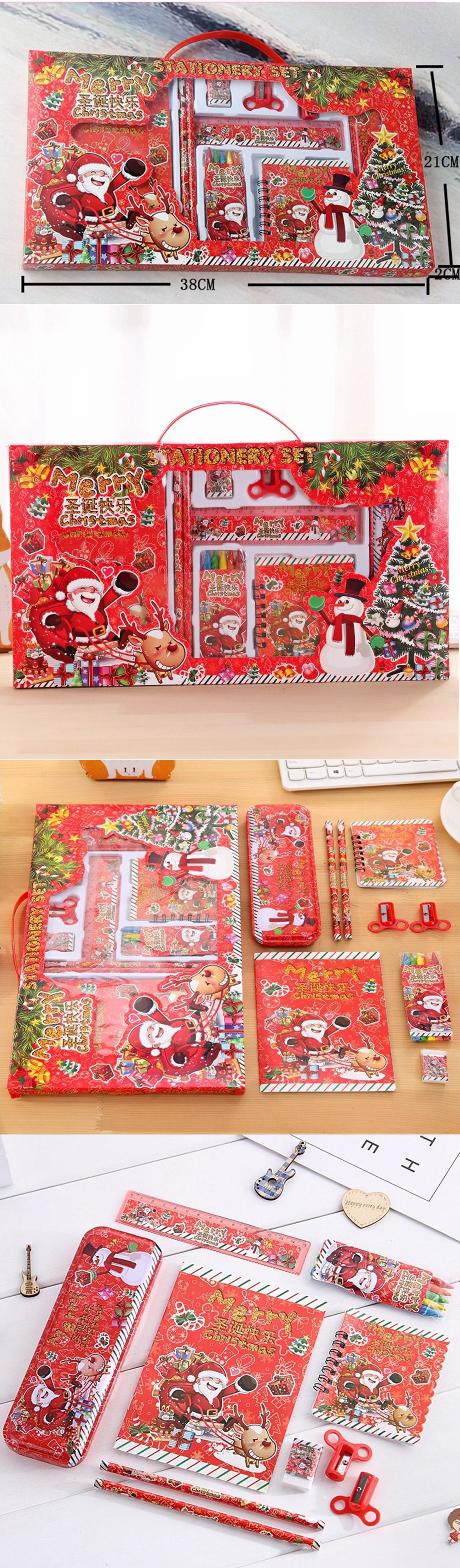 Christmas-Stationery-Set-Pencil-Eraser-Ruler-Sharpener-Pencil-case-Primary-School-Holiday-Gift-1384037-1