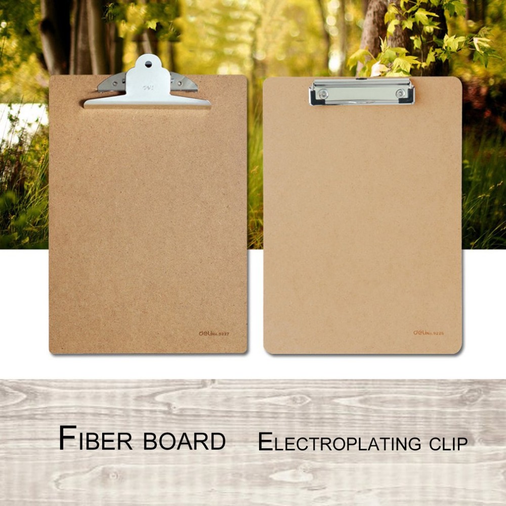 Deli-9227-A4-Wooden-Clip-Board-Portable-Writing-Board-Clipboard-Office-School-Meeting-Accessories-Wi-1588636-1