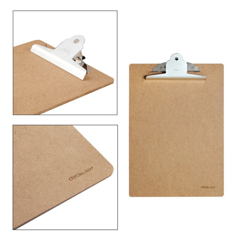 Deli-9227-A4-Wooden-Clip-Board-Portable-Writing-Board-Clipboard-Office-School-Meeting-Accessories-Wi-1588636-5