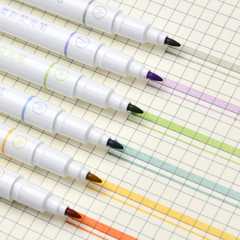 Deli-S740-6-Pcsset-Dual-head-Highlighters-Fluorescent-Pens-Set-Hand-Painting-Artist-Marker-Pens-Gift-1593947-4