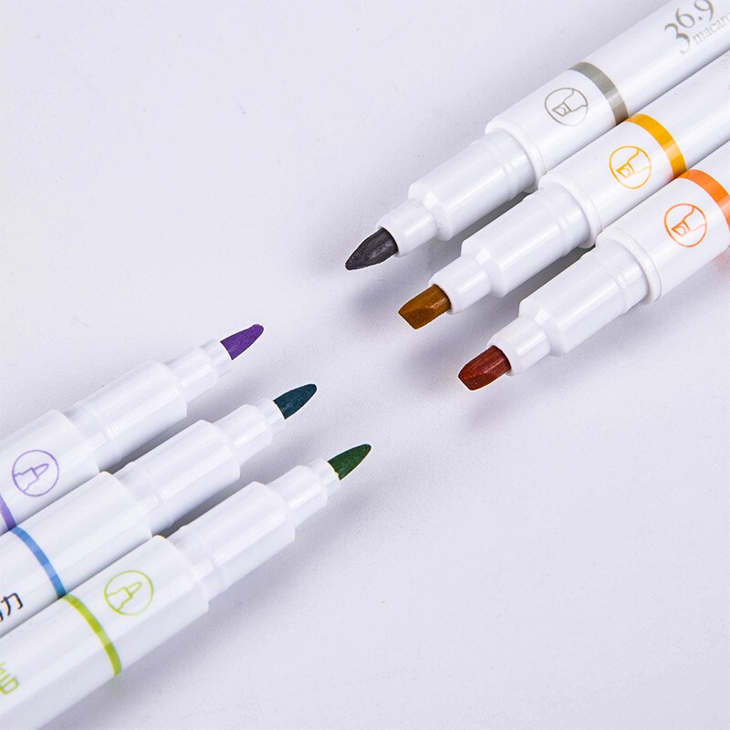 Deli-S740-6-Pcsset-Dual-head-Highlighters-Fluorescent-Pens-Set-Hand-Painting-Artist-Marker-Pens-Gift-1593947-5