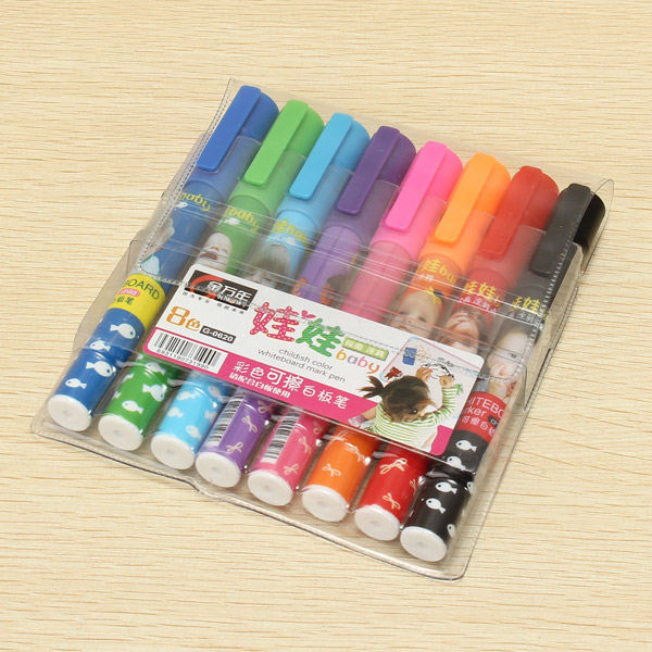 Genvana-15mm-8-Colors-Per-Set-Children-Cute-Erasable-Marker-Pen-for-White-Board-1014192-1
