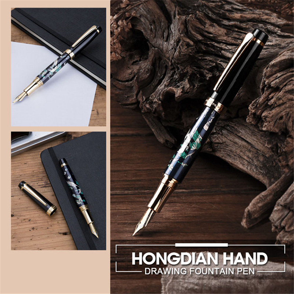 HongDian-HD1837-Fountain-Pen-Flower-Magpie-Pattern-05MM-Nib-Fountain-Pens-Gift-Office-Business-Writi-1755844-13