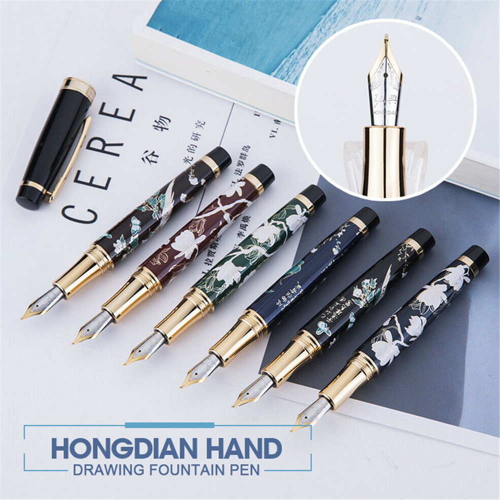 HongDian-HD1837-Fountain-Pen-Flower-Magpie-Pattern-05MM-Nib-Fountain-Pens-Gift-Office-Business-Writi-1755844-3