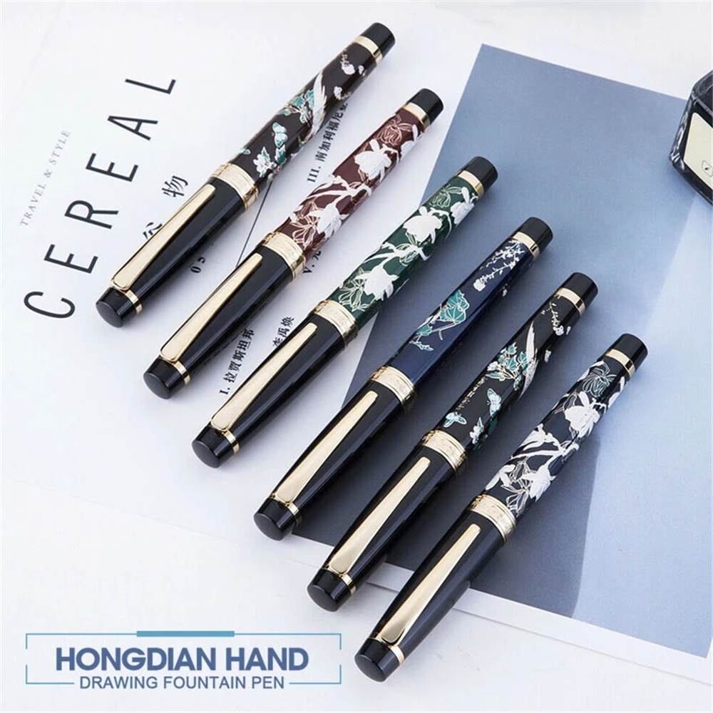 HongDian-HD1837-Fountain-Pen-Flower-Magpie-Pattern-05MM-Nib-Fountain-Pens-Gift-Office-Business-Writi-1755844-4
