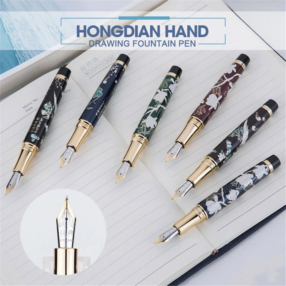 HongDian-HD1837-Fountain-Pen-Flower-Magpie-Pattern-05MM-Nib-Fountain-Pens-Gift-Office-Business-Writi-1755844-9