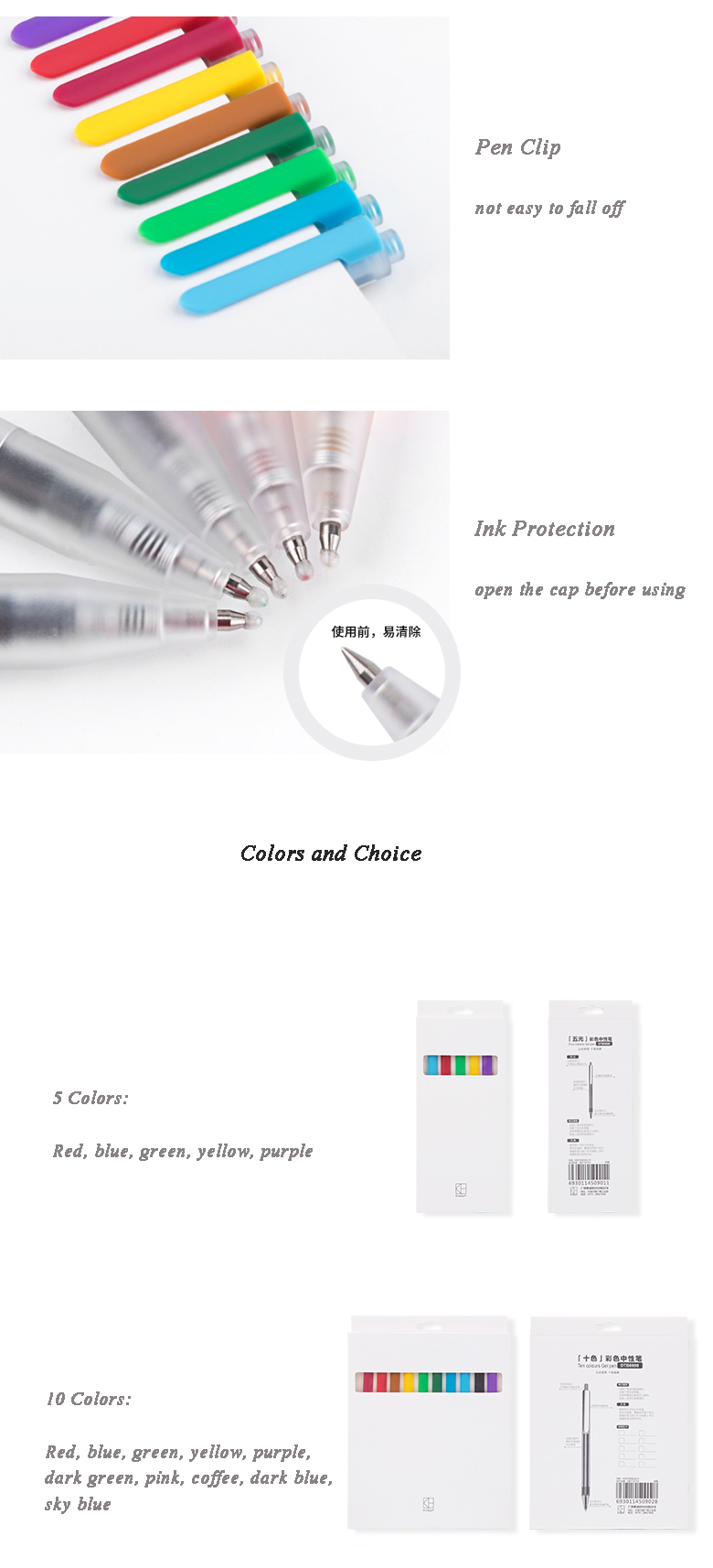 Kinbor-DTB6698-510-Colors-Colorful-Press-Gel-Pens-05mm-Frosted-Barrel-Drawing-Writing-Pen-Office-Sch-1538404-2