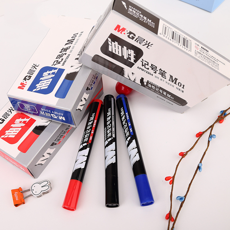 MG-MG2130Y22O4-1-Piece-Dual-Head-Marker-Pen-BlackBlueRed-Extra-Fine-Point-Oil-Ink-Liner-Twin-Mark-Pe-1570449-7