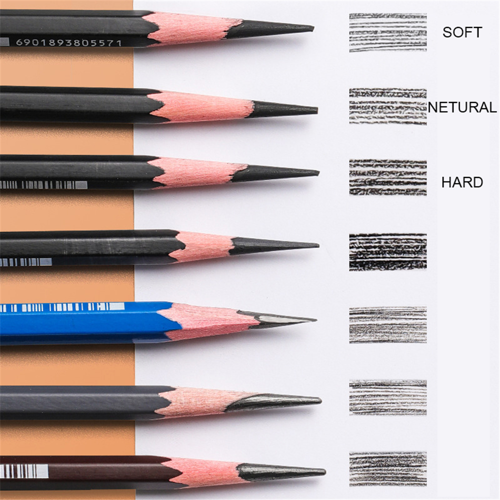 Maries-C7300-12Pcs-Charcoal-Pencil-Set-Black-SoftMediumHard-Nib-Hexagon-Pen-Holder-Pencil-Sketching--1765432-6