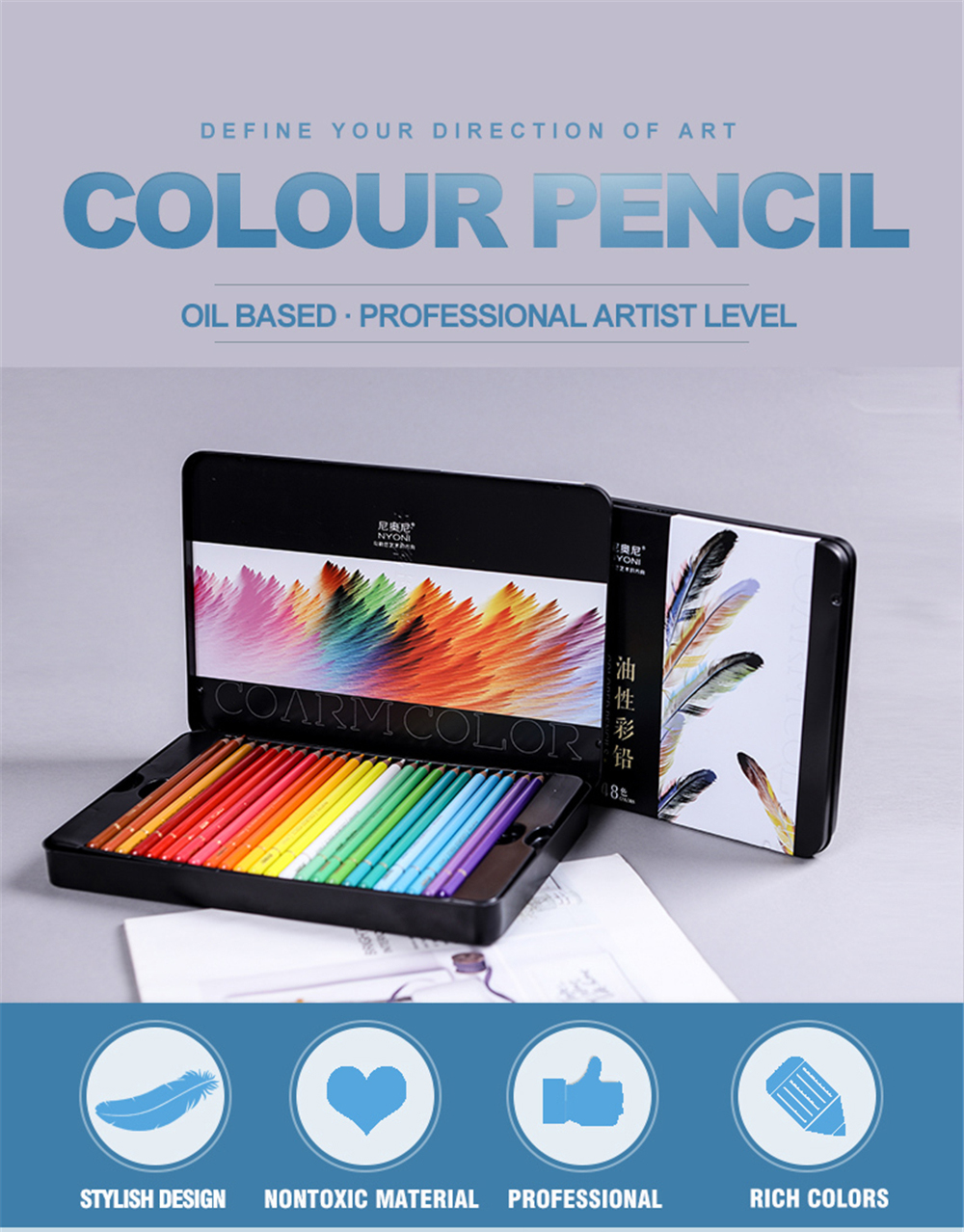 NYONI-364872120-Colors-Professional-Oil-Color-Pencil-Set-Hand-Painted-Sketching-Pen-Stationery-for-S-1803626-1