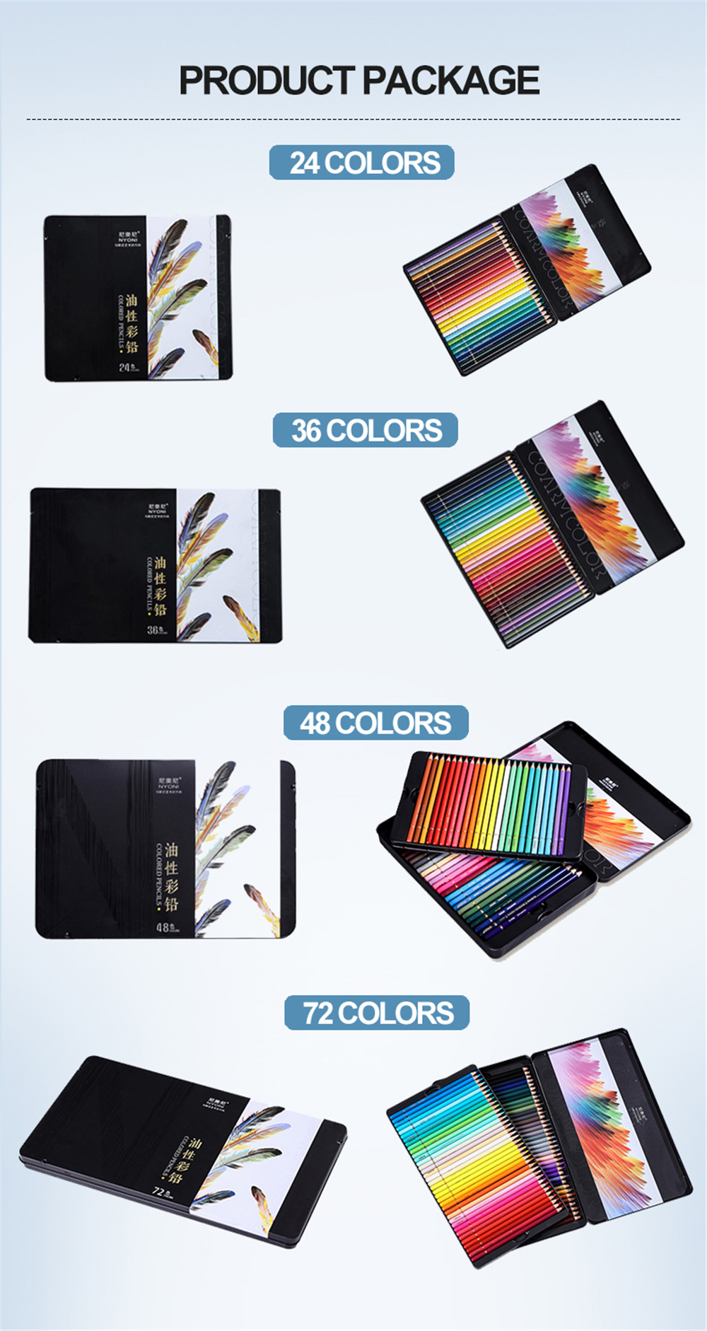 NYONI-364872120-Colors-Professional-Oil-Color-Pencil-Set-Hand-Painted-Sketching-Pen-Stationery-for-S-1803626-2