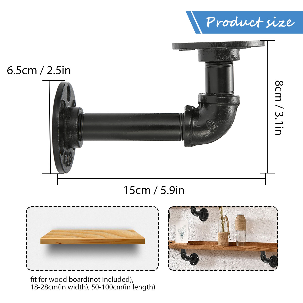 KINGSO-2pcs-Household-Wall-Mounted-Shelf-Holders-Flange-Pipe-Pipe-Shelf-Bracket-1634193-10