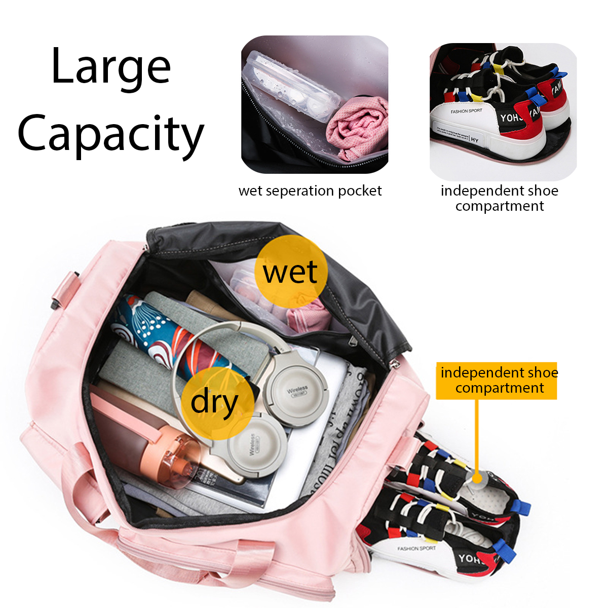 20-Waterproof-Outdoor-Travel-Bag-Large-Capacity-with-Shoes-Compartment-Storage-Bag-Short-Tour-Weeken-1854807-3