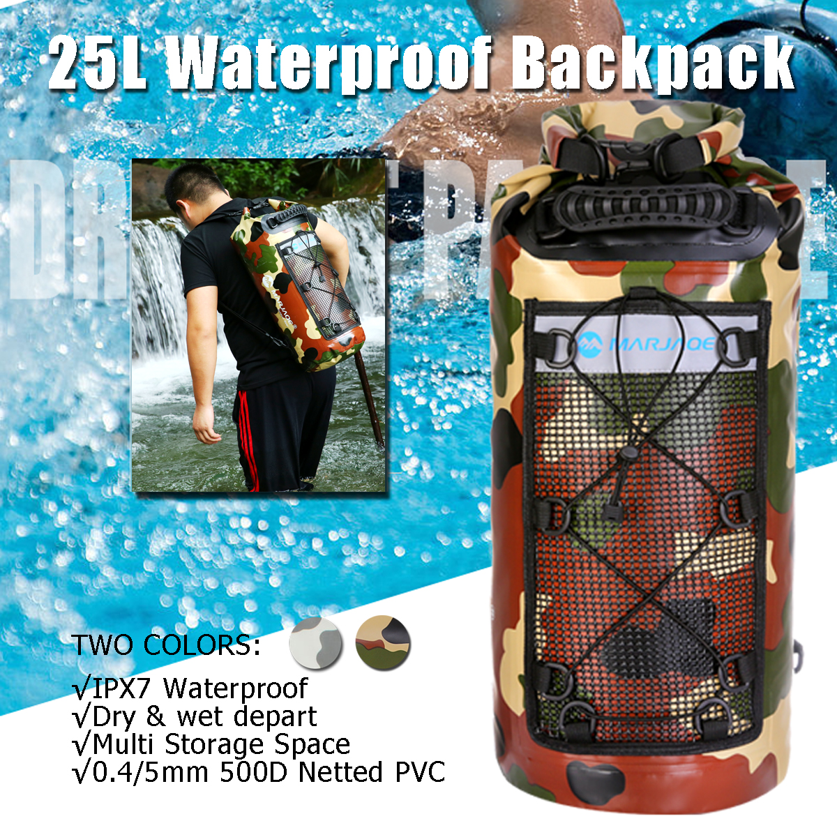 25L-Waterproof-Hiking-Gear-Backpack-Dry-Luggage-Bag-Adjustable-Shoulder-Strap-Floating-Dry-Sack-for--1808732-2