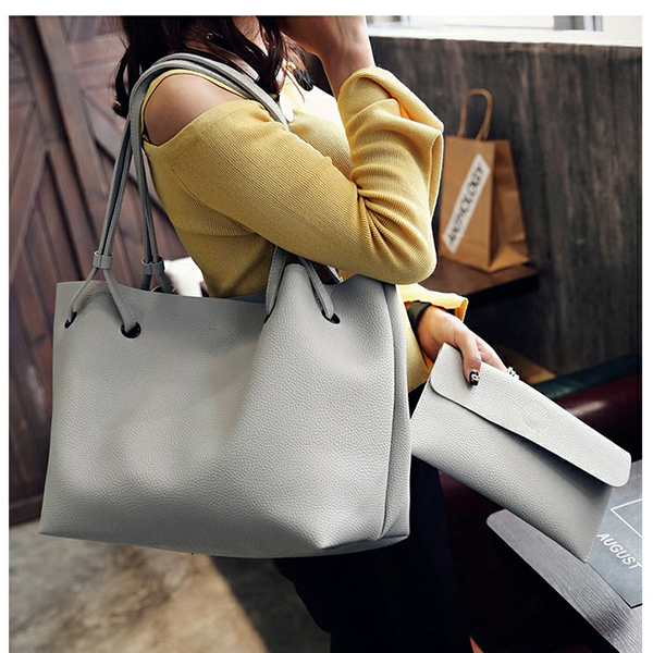 2Pcs-Set-Women-Large-Capacity-Handbag-PU-Leather-Shoulder-Bag-Crossbody-Bag-1486676-1