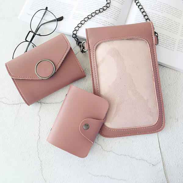 3PCS-Set-Fashion-with-Touch-Screen-Window-Mobile-Phone-Storage-Crossbody-Shoulder-Bag-Card-Holder-Pu-1319347-12