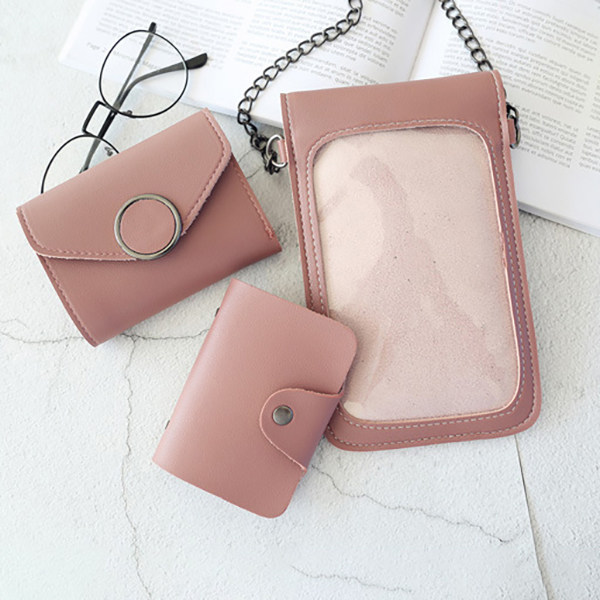 3PCS-Set-Fashion-with-Touch-Screen-Window-Mobile-Phone-Storage-Crossbody-Shoulder-Bag-Card-Holder-Pu-1319347-12