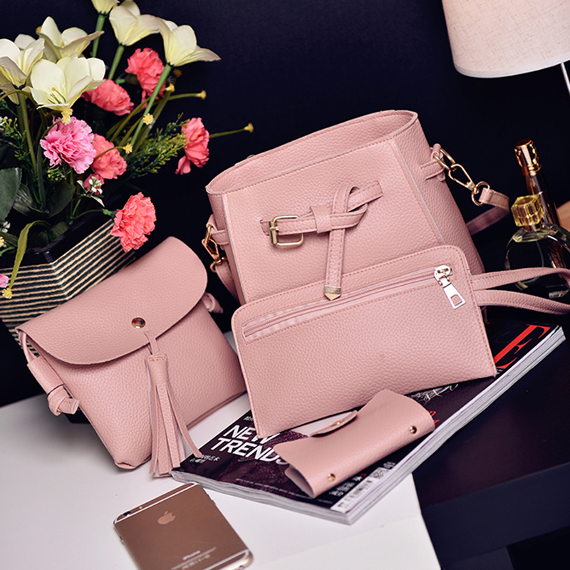 4PCS-Set-Women-PU-Leather-Large-Capacity-Crossbody-Bag-Purse-Handbag-Card-Holder-1162996-4