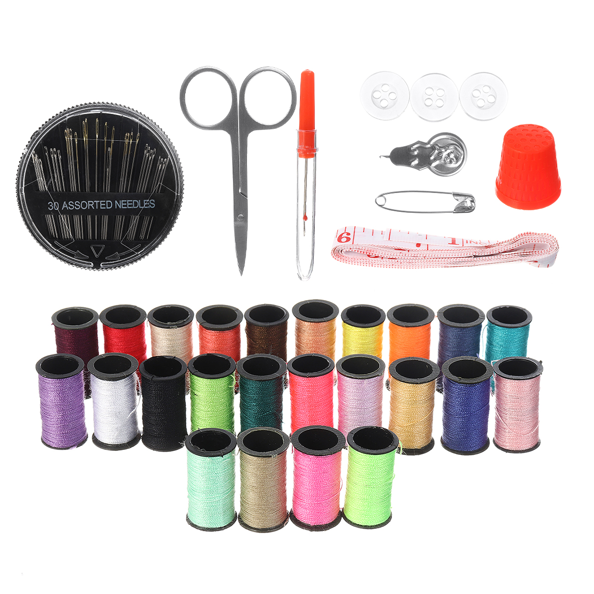 63PCS-Set-Travel-Sewing-Kit-Measure-Scissor-Thimble-Thread-Needle-Storage-Box-1860400-6