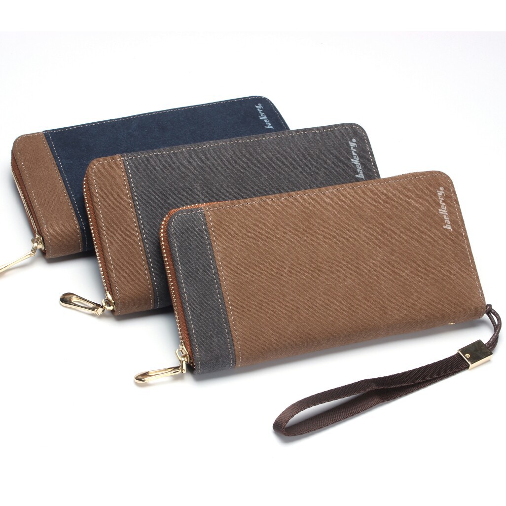 Baellery-Casual-Vintage-Canvas-Handbag-with-Wristlet-Zipper-Men-Large-Capacity-Mobile-Phone-Wallet-1624974-1