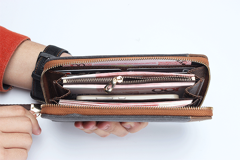 Baellery-Casual-Vintage-Canvas-Handbag-with-Wristlet-Zipper-Men-Large-Capacity-Mobile-Phone-Wallet-1624974-4