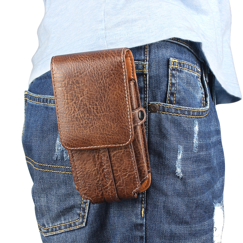 Bakeey-Casual-Vintage-Bussiness-64-inch-Vertical-Multi-Pocket-Multi-Card-Slot-PU-Leather-Mobile-Phon-1692765-2