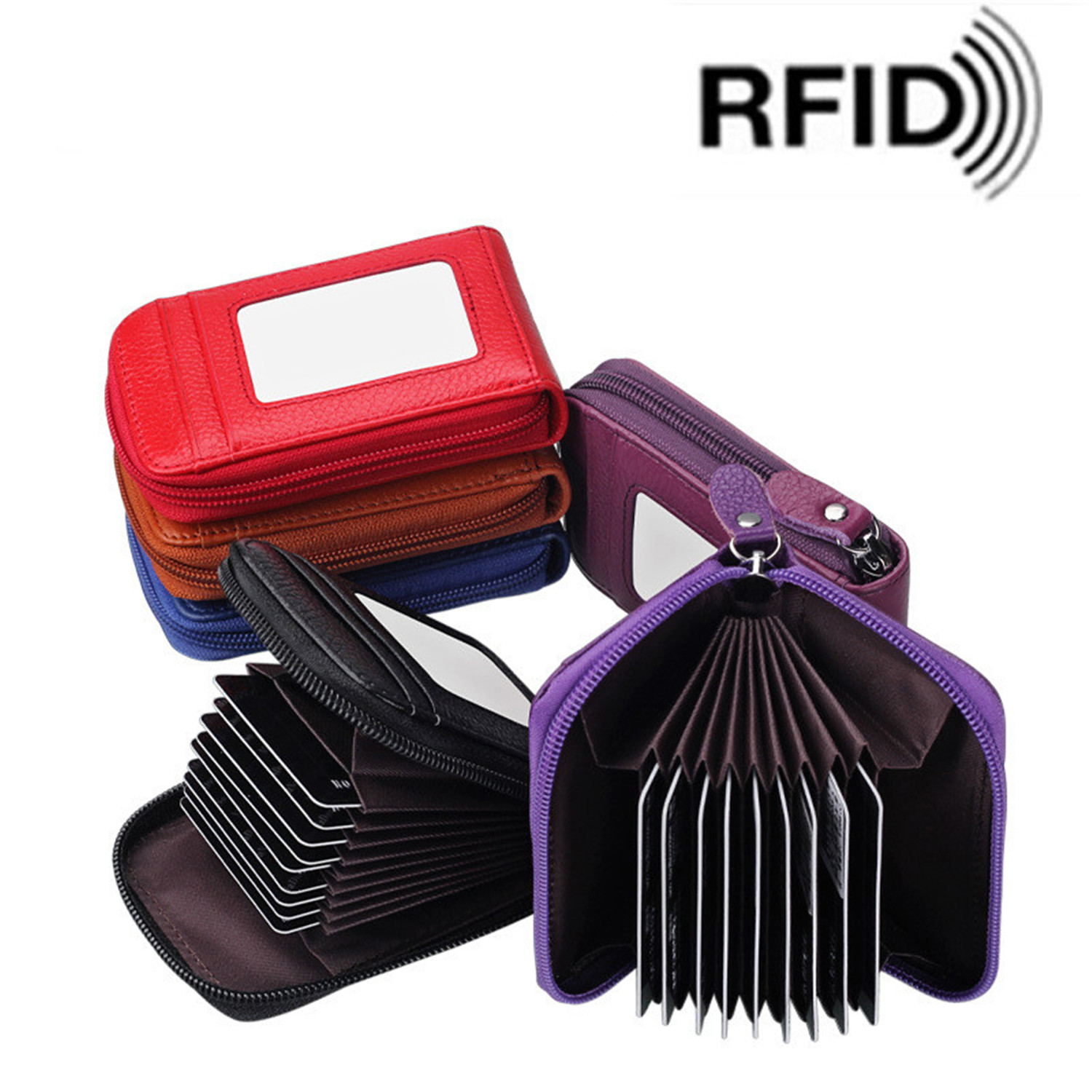 Bakeey-KB09-Portable-RFID-Anti-scan-Genuine-Leather-12-Card-Slots-Coins-Bag-Wallet-Credit-Lock-ID-Ca-1629591-1