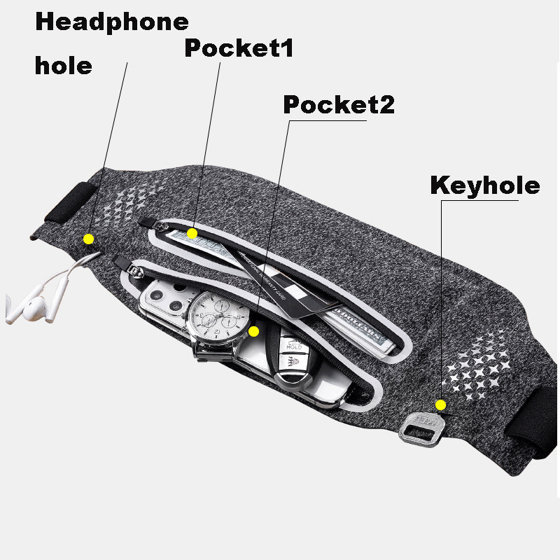Bakeey-Universal-with-Reflective-Stripe-Multi-pocket-Waterproof-Breathable-Waist-Bag-Outdoor-Sport-N-1683003-3