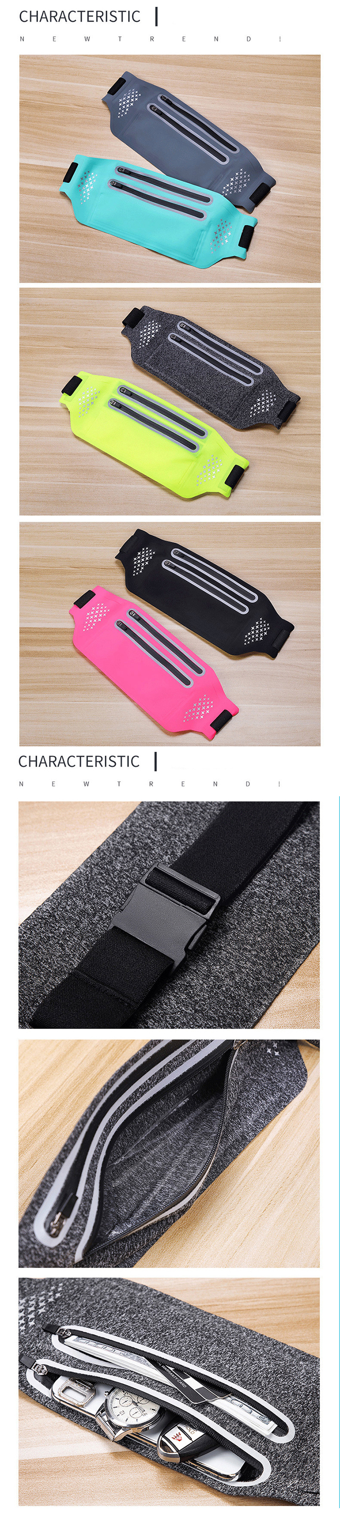 Bakeey-Universal-with-Reflective-Stripe-Multi-pocket-Waterproof-Breathable-Waist-Bag-Outdoor-Sport-N-1683003-5