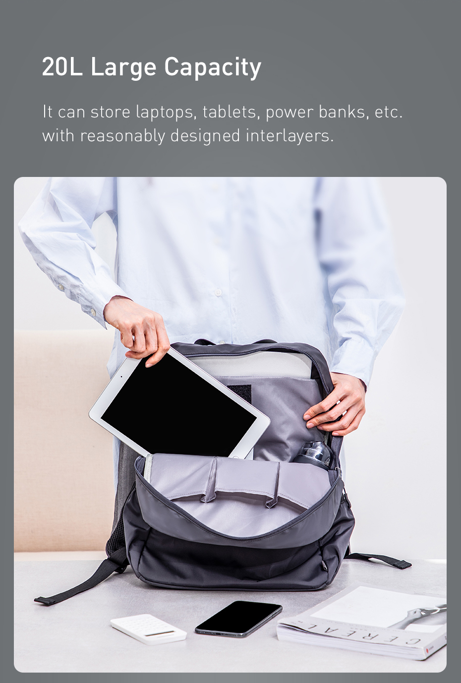 Baseus-20L-Laptop-Backpacks-Bag-Macbook-Computer-Bag-Light-Weight-Travel-Daypacks-Men-Leisure-Backpa-1706596-2