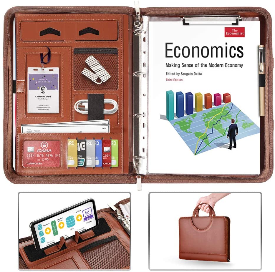 Business-Multifunctional-Magnetic-Handle-with-Phone-Holder-PU-Leather-Mobile-Phone-Tablet-Office-Sto-1821799-3