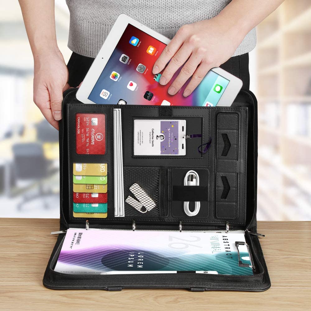 Business-Multifunctional-Magnetic-Handle-with-Phone-Holder-PU-Leather-Mobile-Phone-Tablet-Office-Sto-1821799-7