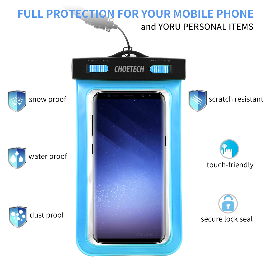 CHOETECH-Swimming-Diving-PVC-Touch-Screen-Clear-IPX8-Waterproof-Phone-Bag-Phone-Pouch-with-Strap-for-1679568-2