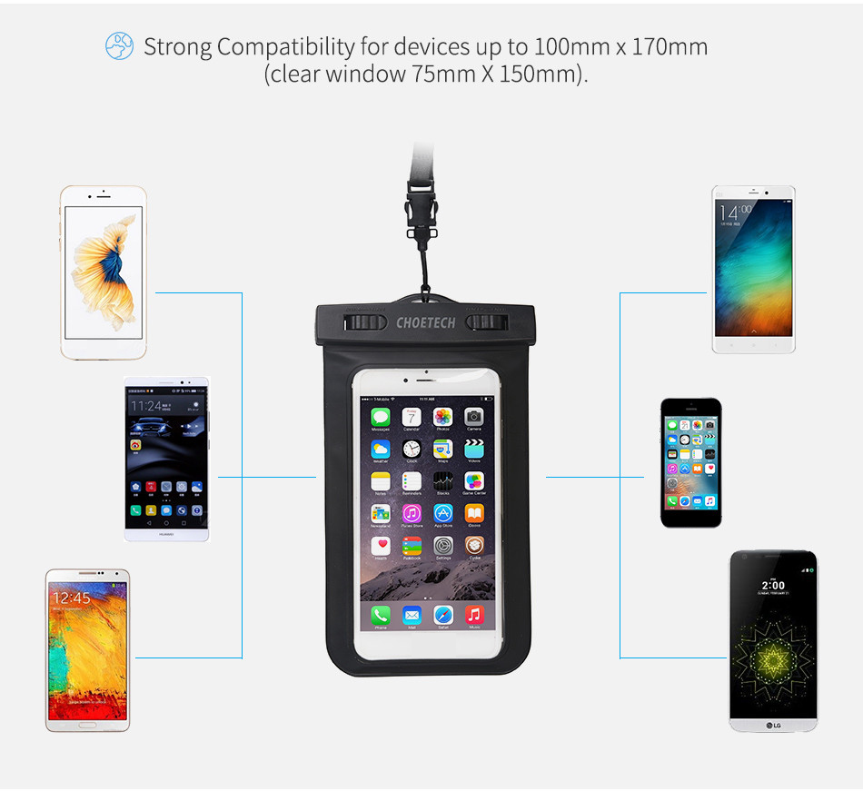 CHOETECH-Swimming-Diving-PVC-Touch-Screen-Clear-IPX8-Waterproof-Phone-Bag-Phone-Pouch-with-Strap-for-1679568-11