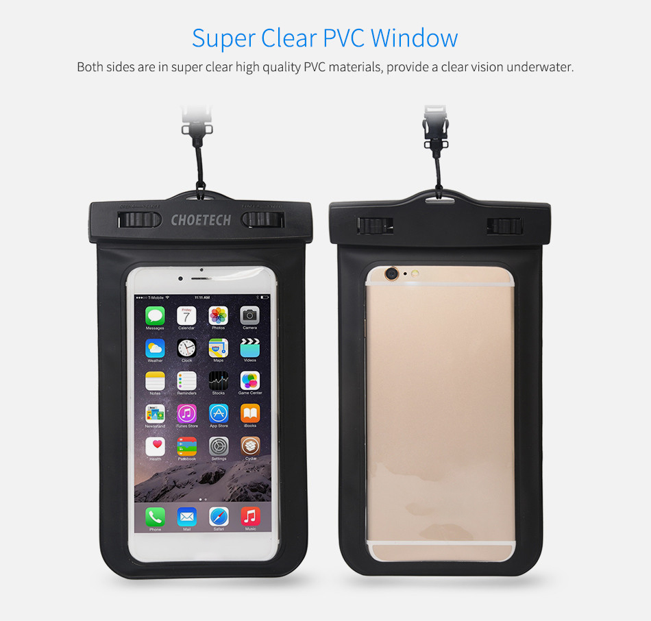 CHOETECH-Swimming-Diving-PVC-Touch-Screen-Clear-IPX8-Waterproof-Phone-Bag-Phone-Pouch-with-Strap-for-1679568-5