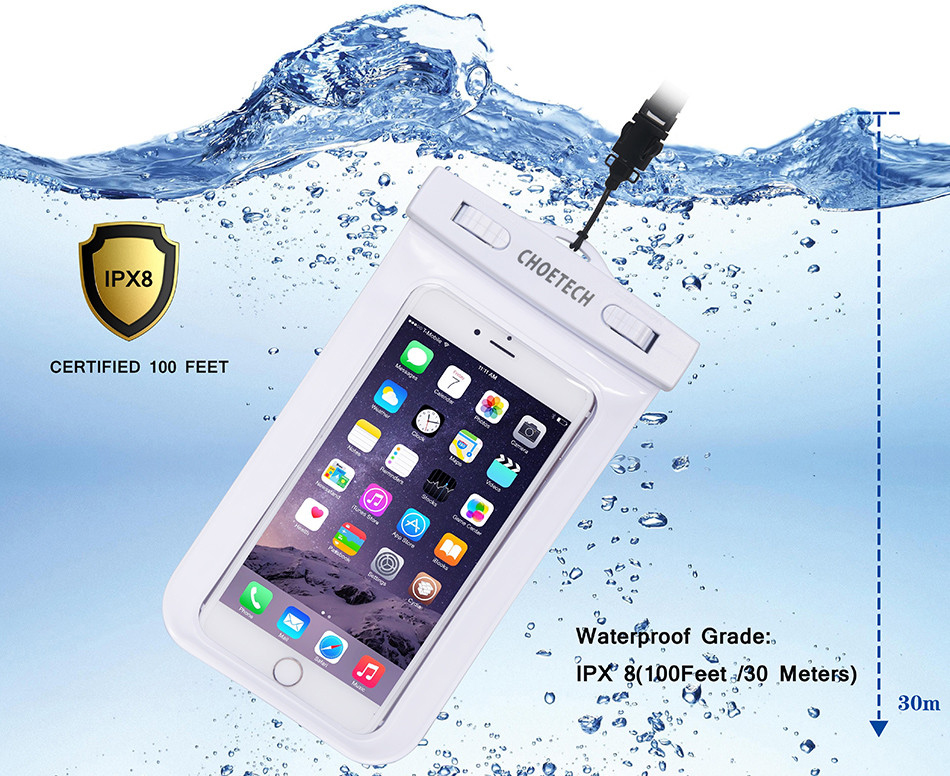 CHOETECH-Swimming-Diving-PVC-Touch-Screen-Clear-IPX8-Waterproof-Phone-Bag-Phone-Pouch-with-Strap-for-1679568-7
