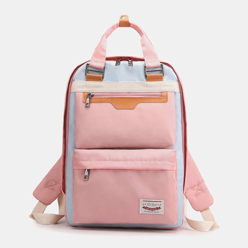 Casual-Large-Capacity-Waterproof-Nylon-Women-Backpack-Macbook-Tablet-Storage-Teenage-Girls-School-Ba-1800850-3