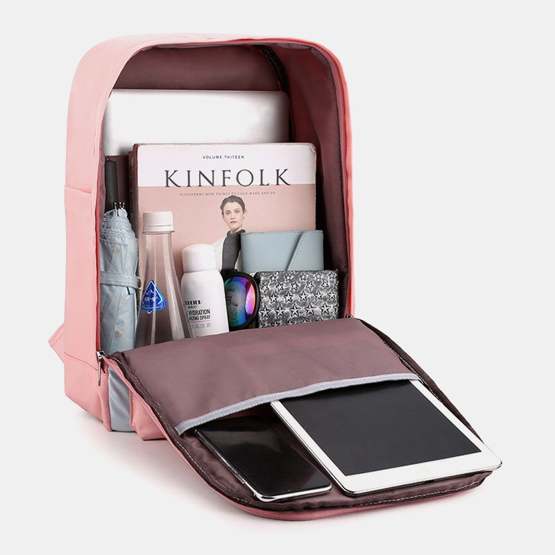 Casual-Large-Capacity-Waterproof-Nylon-Women-Backpack-Macbook-Tablet-Storage-Teenage-Girls-School-Ba-1800850-6