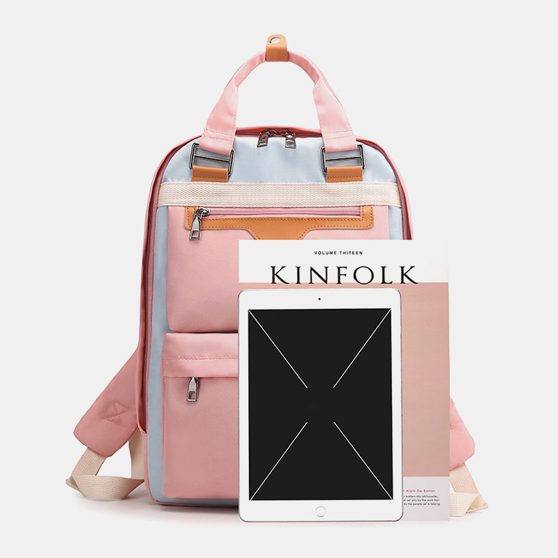 Casual-Large-Capacity-Waterproof-Nylon-Women-Backpack-Macbook-Tablet-Storage-Teenage-Girls-School-Ba-1800850-9