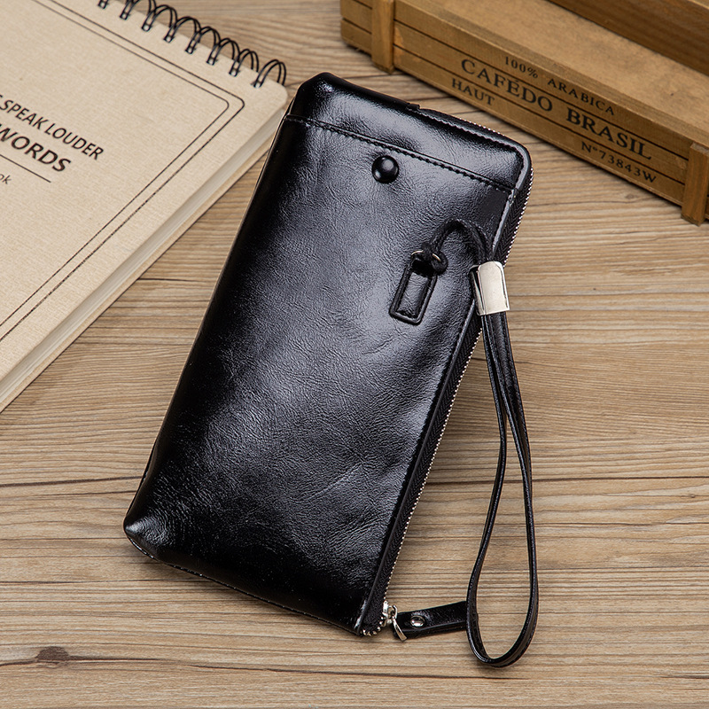 Casual-Zipper-with-Multi-Card-Slots-Soft-PU-Leather-Mobile-Phone-Bag-Men-Long-Wallet-Handbag-1817906-1