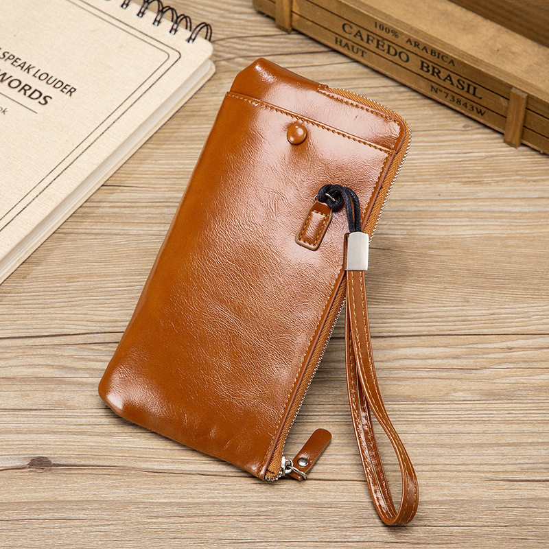 Casual-Zipper-with-Multi-Card-Slots-Soft-PU-Leather-Mobile-Phone-Bag-Men-Long-Wallet-Handbag-1817906-2