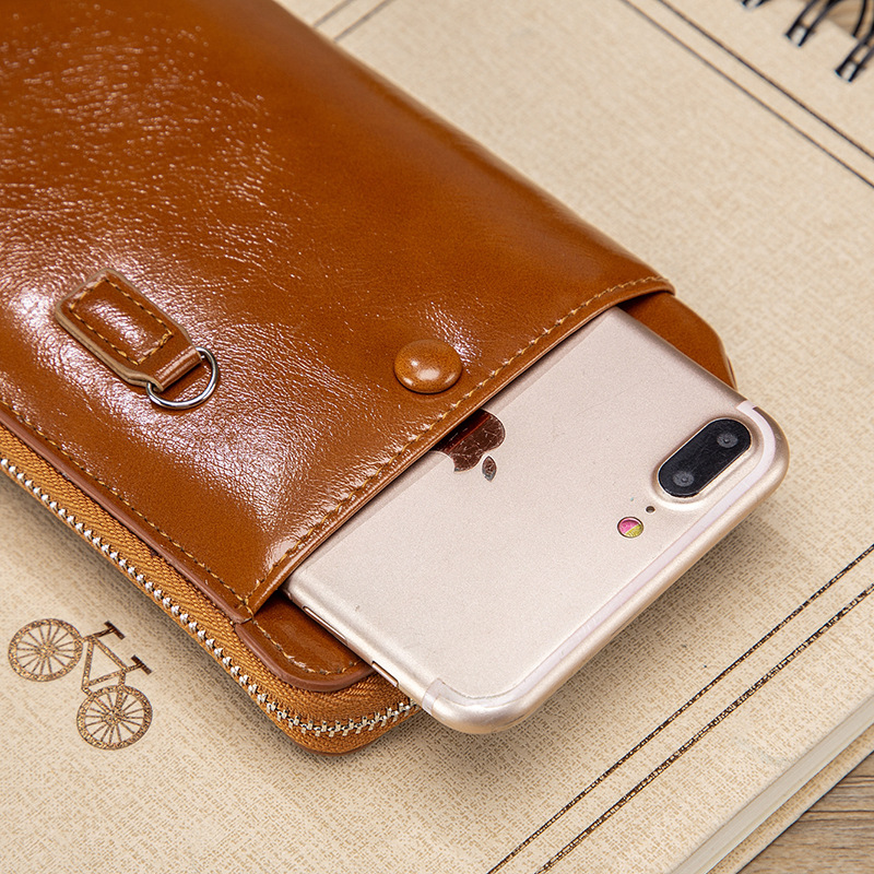 Casual-Zipper-with-Multi-Card-Slots-Soft-PU-Leather-Mobile-Phone-Bag-Men-Long-Wallet-Handbag-1817906-6
