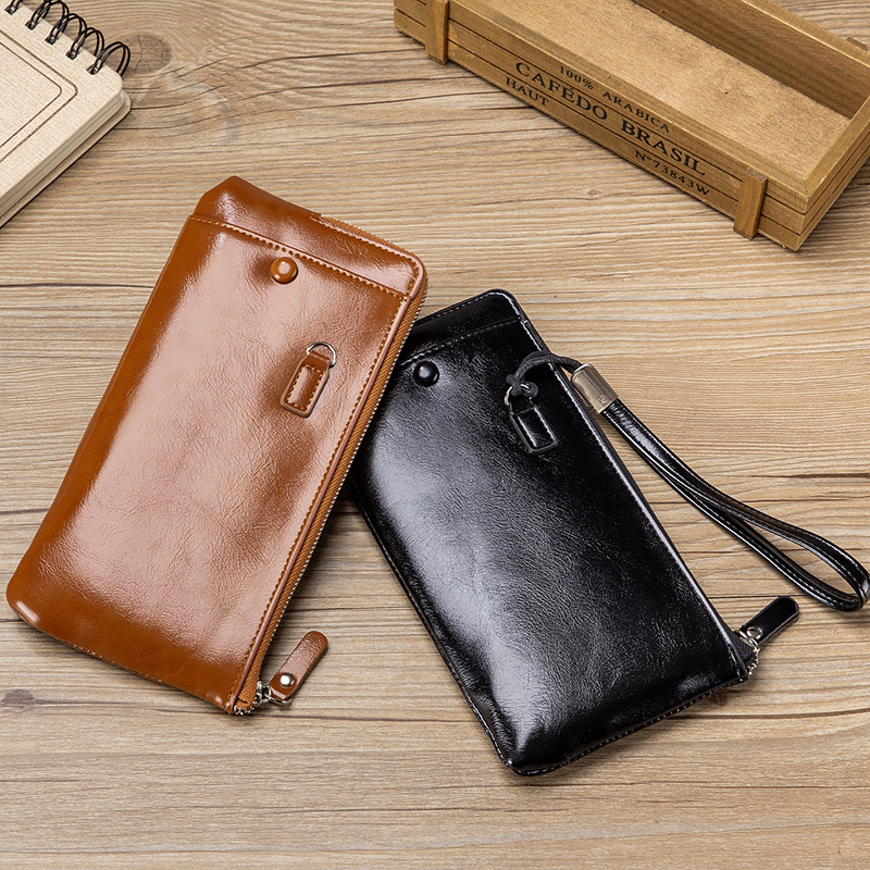 Casual-Zipper-with-Multi-Card-Slots-Soft-PU-Leather-Mobile-Phone-Bag-Men-Long-Wallet-Handbag-1817906-7
