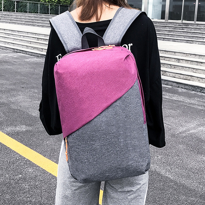 Contrast-Color-Pattern-Large-Capacity-Multi-Pocket-Nylon-Macbook-Storage-Bag-Backpack-1676568-11