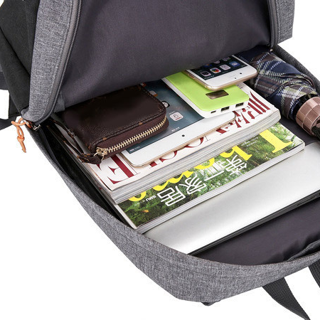 Contrast-Color-Pattern-Large-Capacity-Multi-Pocket-Nylon-Macbook-Storage-Bag-Backpack-1676568-5
