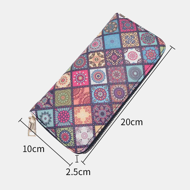 Ethnic-Print-Zipper-Large-Capacity-Mobile-Phone-Coins-Money-Storage-Wallet-Purse-1768370-5