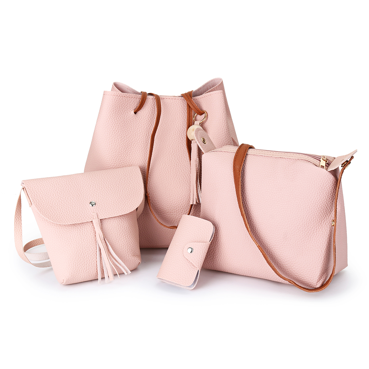 Fashion-4Pcs-Litchi-PU-Leather-Large-Capacity-Crossbody-Bag-Shoulder-Bag-Messenger-Bag-Coin-Phone-Ba-1778541-1