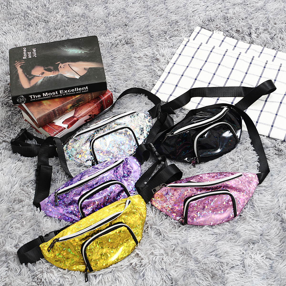 Fashion-Casual-Laser-Glitter-with-Belt-Unisex-Phone-Storage-Waist-Bag-Coin-Money-Pouch-Bag-Messenger-1666155-1