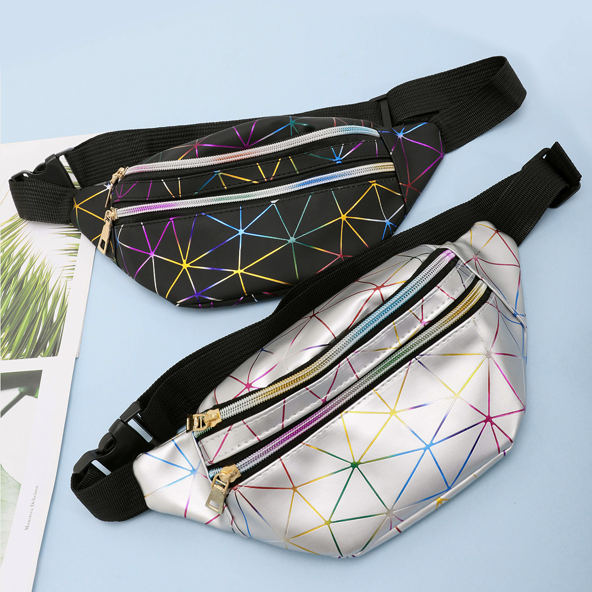Fashion-Casual-Laser-Multi-Layer-PU-Mobile-Phone-Storage-Waist-Bag-Crossbody-Bag-Chest-Bag-1686255-14