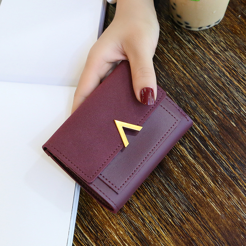 Fashion-Casual-V-Shaped-Decorative-Large-Capacity-Female-Small-Purse-Card-Holder-1493850-1